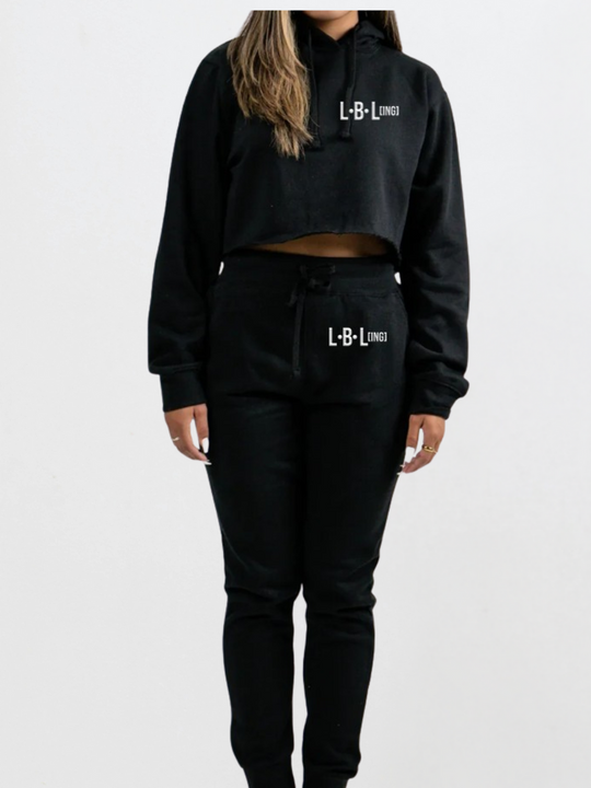 Threaded Two-Piece Crop Set – Women’s Cropped Sweatshirt & Jogger Set