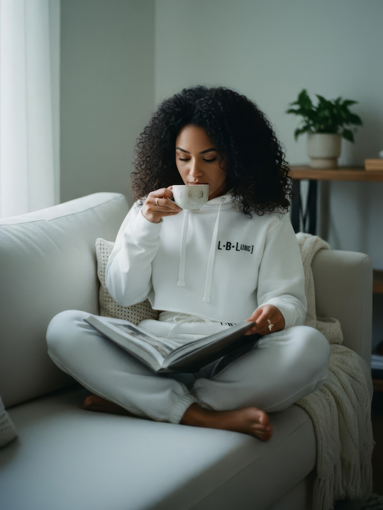 Threaded Two-Piece Crop Set – Women’s Cropped Sweatshirt & Jogger Set