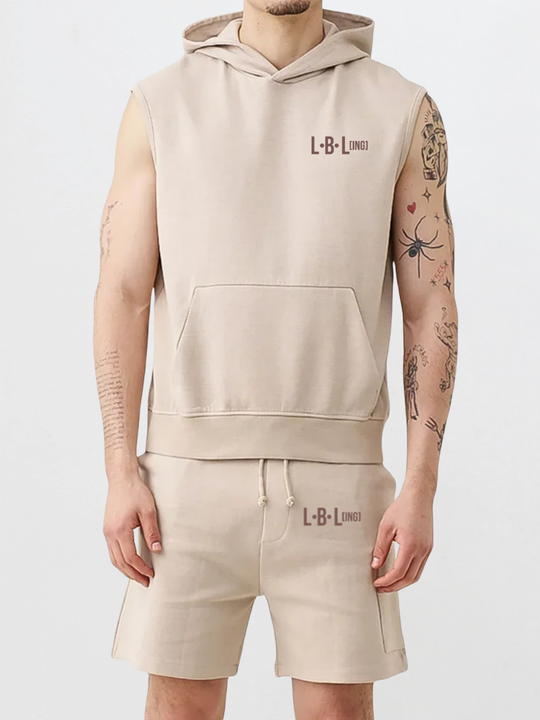 Off-Duty Hooded Set – Sleeveless Hoodie & Shorts Lounge Set