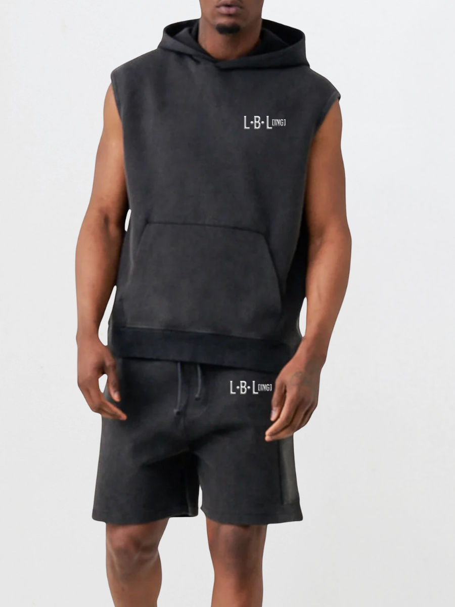 Off-Duty Hooded Set – Sleeveless Hoodie & Shorts Lounge Set