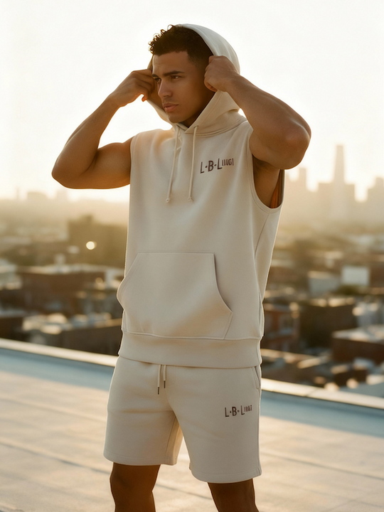 Off-Duty Hooded Set – Sleeveless Hoodie & Shorts Lounge Set