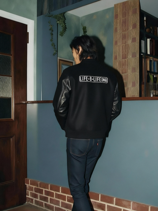 Wool & Genuine Leather Varsity Letterman Jacket