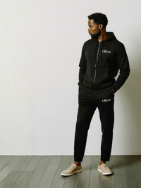 Embroidered Two-Way Zip Garment Dyed French Terry Sweatsuit