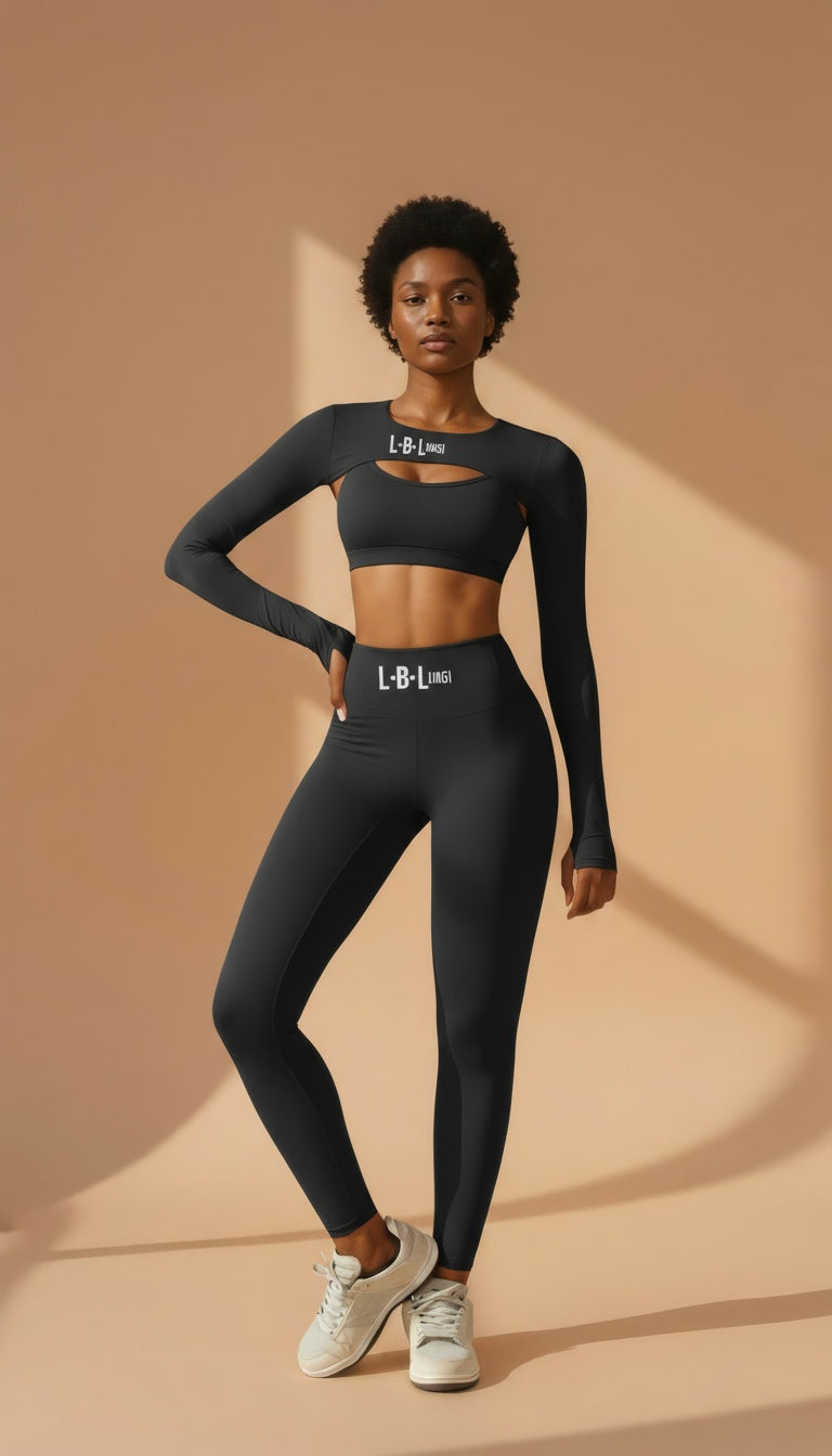 3-Piece Embroidered Seamless Fitness & Yoga Set