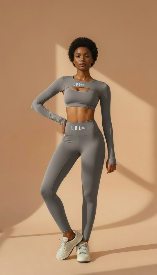 3-Piece Embroidered Seamless Fitness & Yoga Set