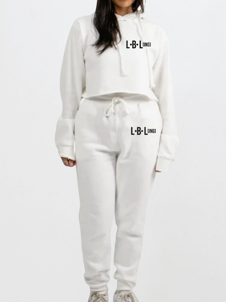 Threaded Two-Piece Crop Set – Women’s Cropped Sweatshirt & Jogger Set